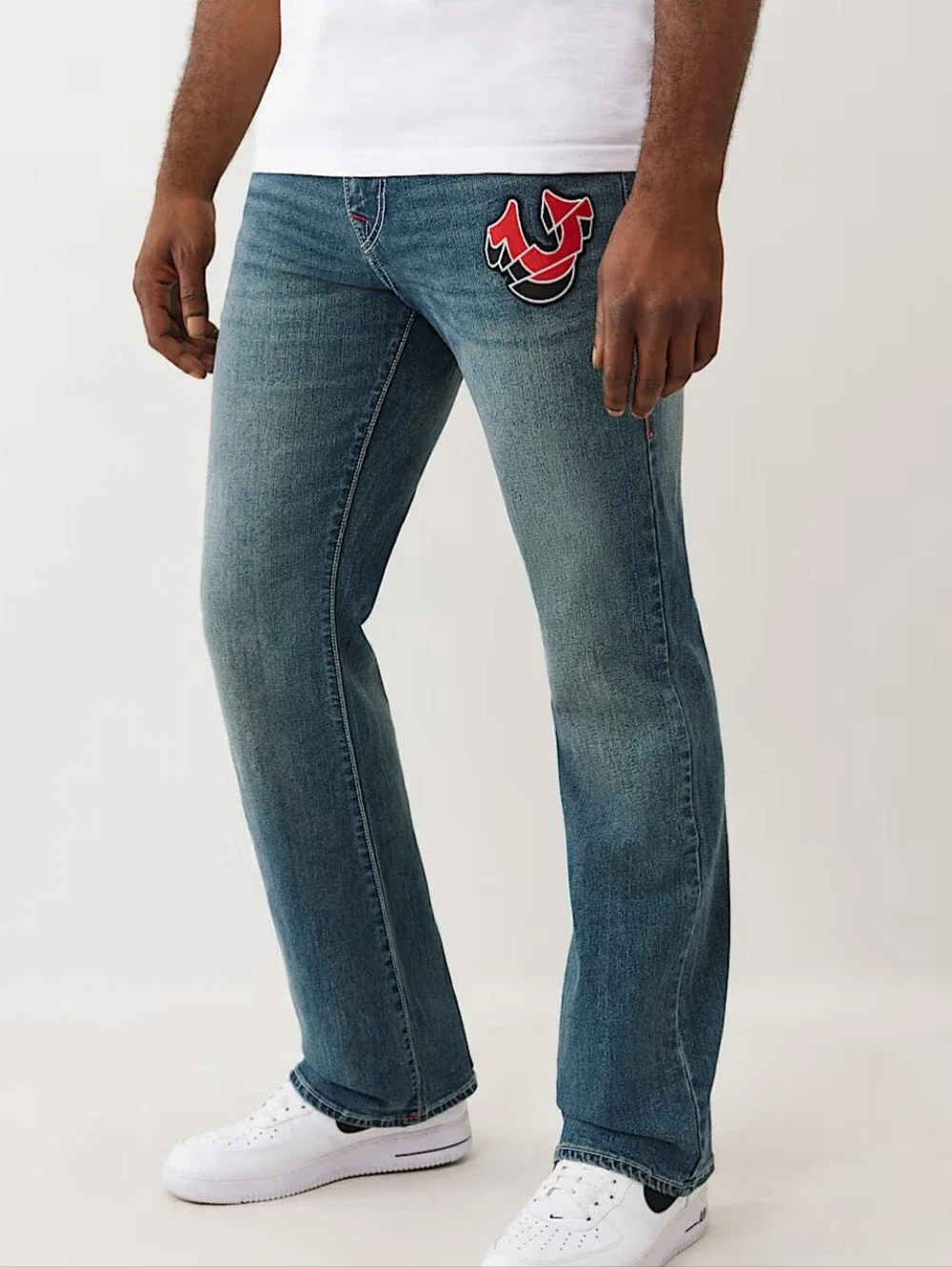 Men's True Religion Billy Flap Bootcut Jeans Size 36×29 Y2K Streetwear Stretch